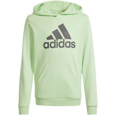 Bluzë me kapuç për fëmijë Adidas Big Logo Hoodie Jr IS2591, pambuk i butë, me xhep kangur, mint