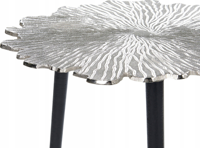 Tavolinë anësore Beliani PUHOI, metal, Ø36 cm, argjend