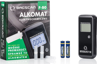 Алкотестер BACscan F-50, електрохемиски сензор, ЛЦД екран, бел