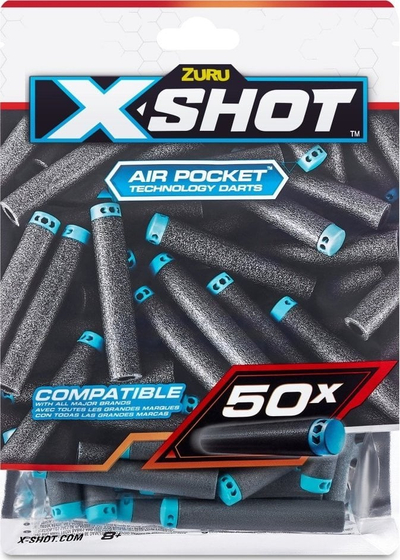 Пенкала од пена X-Shot Excel, 50 парчиња, компатибилни со повеќето играчки-пушки, повеќебојни