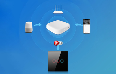 Çelës drite me prekje Avatto LZTS02 EU W1, ZigBee, e kontrollon me aplikacion, i bardhë
