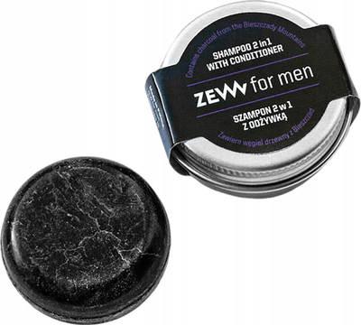 Shampo solide 2 në 1 Zew for Men, me balsam dhe qymyr aktiv, 15 ml