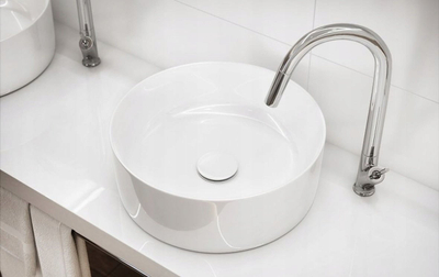 Lavaman Cersanit Crea countertop, rrethor, qeramike, i bardhë