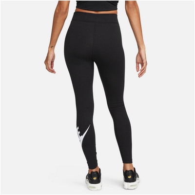 Leggins për femra Nike Sportswear Classics, bel i lartë, me logo grafike, të zeza