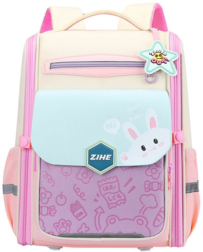 Shpine shkolle School, 21L, rrip gjoksi me lepurush, pastel rozë vjollcë