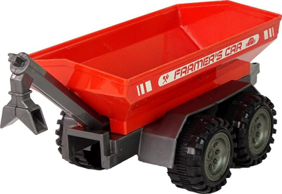 Lodër traktor me rimorkio Leantoys, mekanizëm friksioni, jeshil e kuqe
