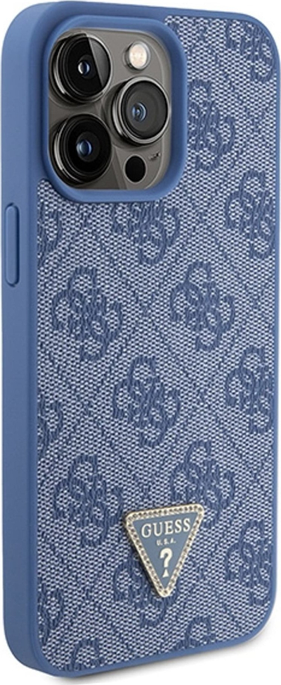 Kapak telefoni Guess GUHCP15XP4TDPB, për iPhone 15 Pro Max 6.7", hardcase lëkurë, blu