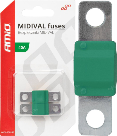 Siguresë auto AMiO 03474 MIDIVAL, 40A, set 2 copë, e gjelbër