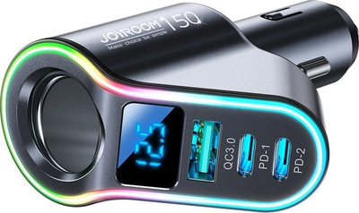 Karikues makine Joyroom JR-CL21, 1x USB A 2x USB C, Bluetooth FM, i zi