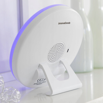 Orë alarmi Sunrilk InnovaGoods Sunrise, me dritë zgjimi LED, radio FM dhe Bluetooth, e bardhë