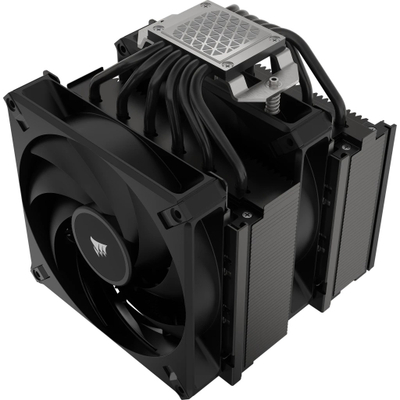 Ладилник за процесор CORSAIR A115 Twin Tower Air, два вентилатори, компатибилен со AMD Intel, црн