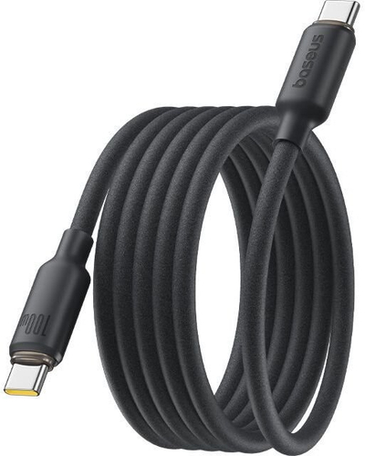 Kabllo USB-C Baseus Foamed Silicone, 100W, karikim i shpejtë, e zezë