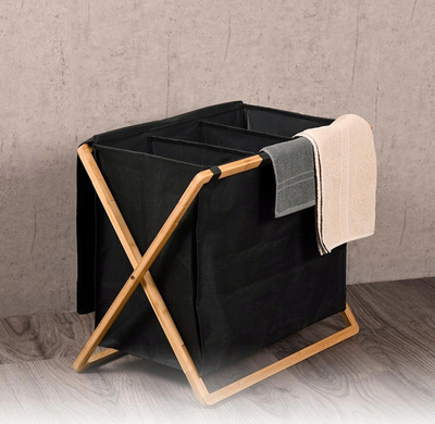 Kuti rrobash KESPER Laundry Box, me kapak, 60L, e zezë