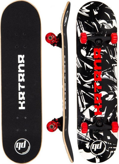 Skateboard klasik Wooden PB Katana, 85 kg, 79 cm, e zezë
