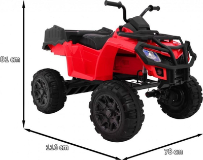 Makinë elektrike fëmijësh Ramiz Quad 5903864904536, 116x78 cm, deri 7 km/h, e kuqe