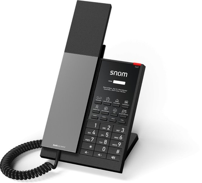 Telefon IP Snom HD350A, me kabllo, për hotele, i zi