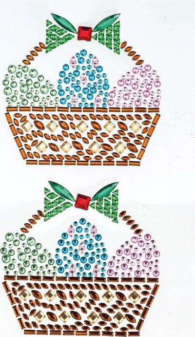 Gurë kristal vetëngjitës dekorativ Brewis Easter Arrangement, për shporta Pashke, shumëngjyrësh