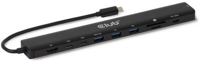 Docking station Club 3D 10 in 1 USB C, HDMI, 140W PD, gri