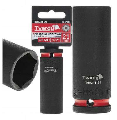 Çelës tubular goditës Tvardy T00211 17mm, 1/2", 6PT, CR-MO, i zi