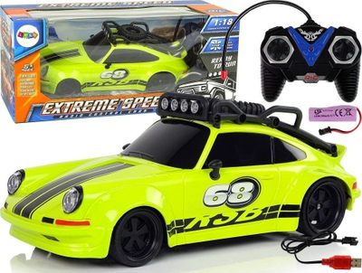 Makina sportive me telekomandë Leantoys Sports Car, shkalla 1:18, e gjelbër