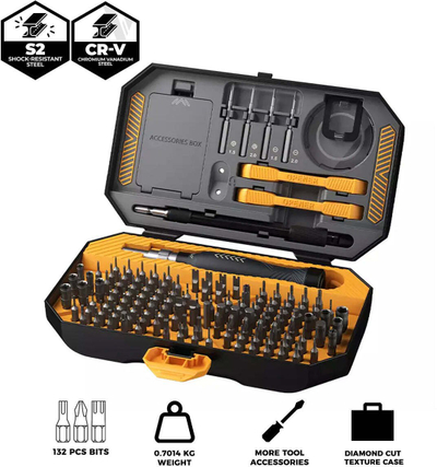 Сет прецизни шрафцигери Jakemy JM-8183, 145 во 1, пренослив, црно-портокалов