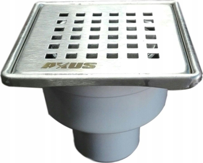 Shkarkues dyshemeje Axus 10x10 cm, trap i thatë, inoks mat, gri