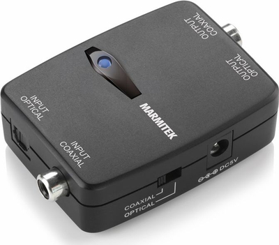 Konvertues audio Marmitek Connect TC22, Toslink në coaxial, 5.1, i zi