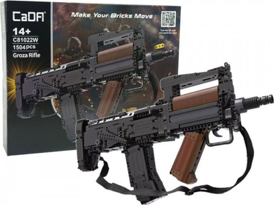 Lodra blloqe për ndërtim CaDA Groza Rifle C81022W, 1504 copa, 10 plumba, e zezë