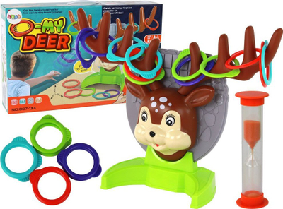 Игра за спретност Leantoys Hoop Toss on Deer, семејна, за деца и возрасни, шарена