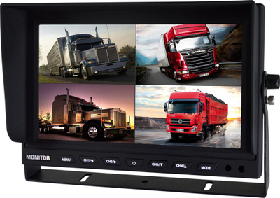 Monitor makine LCD 9", mban 4 kamera, me DVR, ngjyrë e zezë
