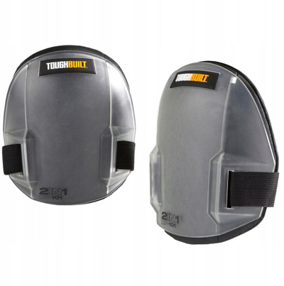 Заштитни перничиња за колена ToughBuilt 2 in 1, со пластичен капак, мека пена, црни