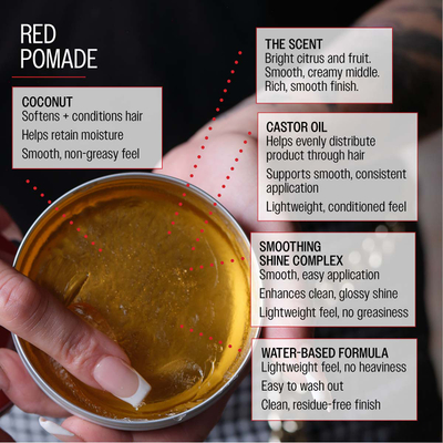 Pomada Reuzel Red Water Soluble, mbajtje mesatare, shkëlqim i lartë, 35g