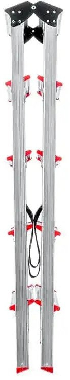 Shkallë alumini dyanshme, 5 shkallë, 120cm, gri
