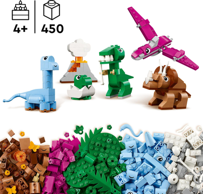 Set ndërtimi dinosauri Creative Dinosaurs për kalamaj, figura që lidhen me njëra-tjetrën