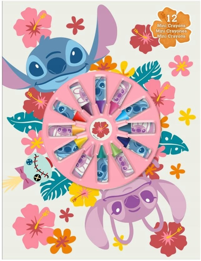 Set ngjyrosjeje Disney Stitch ST00074, 12 fletë, 12 mini crayola, shumëngjyrësh