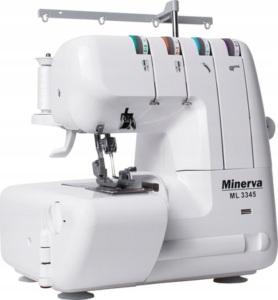 Машина за шиење оверлок Minerva ML3345, 4 конци, ЛЕД, бела
