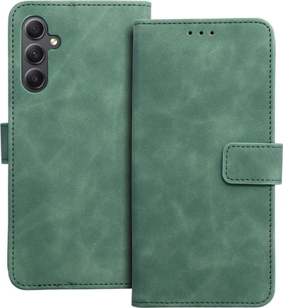 Futrollë Forcell Tender Book për Samsung Galaxy A34 5G, lëkurë eko, me kapak libri, jeshile