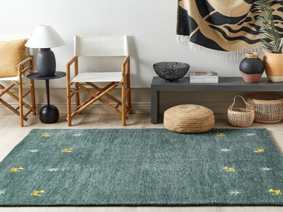 Tapet leshi CALTI Wool Gabbeh, 160 x 230 cm, jeshil