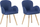 Set karrigesh ngrënieje Beliani Brookville, 2 copë, me mbështetëse për krahë, blu navy