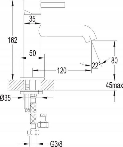 Rubinet lavamani Omnires Y Y1210NCR, ECO WATER, krom