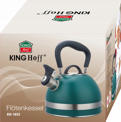 Чајник со свиреж Kinghoff KH 1855, 1.8L, погоден за индукција, зелен