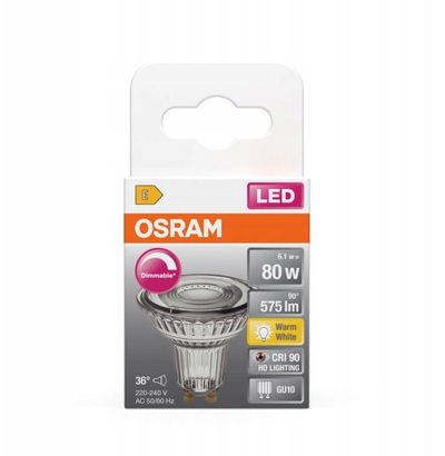 Llambë reflektore LED Osram GU10, 6.1W, dritë e bardhë e ngrohtë