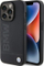 Kapak telefoni BMW MagSafe Leather Hot Stamp për iPhone 15 Pro 6.1", lëkurë origjinale, i zi