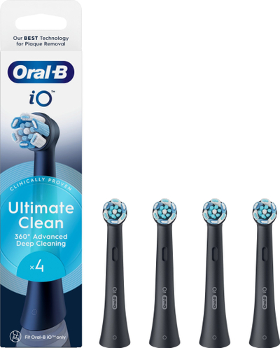 Koka zëvendësuese për furçë elektrike Oral B iO Ultimate Clean, 4 copë, të zeza