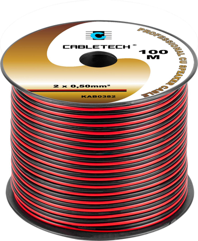 Kabllo boksi Cabletech KAB0382, 0.5mm², bakër 100%, zi-kuqe