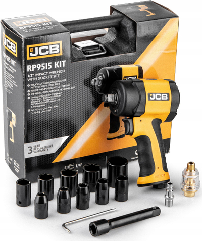 Çelës goditës me ajër JCB RP9515, 1/2", 1200Nm, i verdhë me të zi