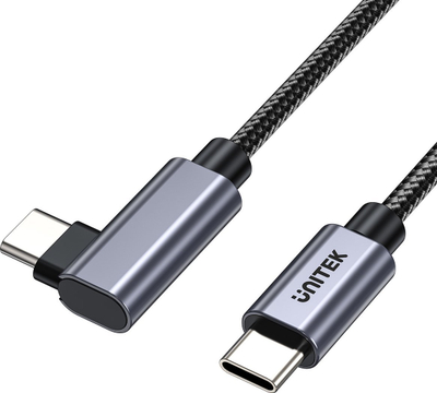 Kabllo USB Unitek C14123BK, USB C në USB C, 0.5m, 100W, e zezë me argjendtë
