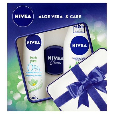 Set Nivea Aloe Vera & Care, losion për trup 250 ml + antiperspirant 150 ml + krem 30 ml