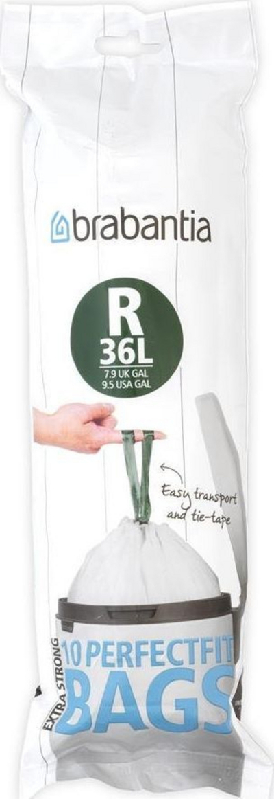 Qese mbeturinash Brabantia Size R 115622, 36L, 10 copë, të bardha