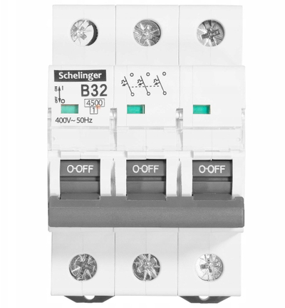 Siguresë automatike Schelinger S, 3 fazore 3P, 32A B, e bardhë